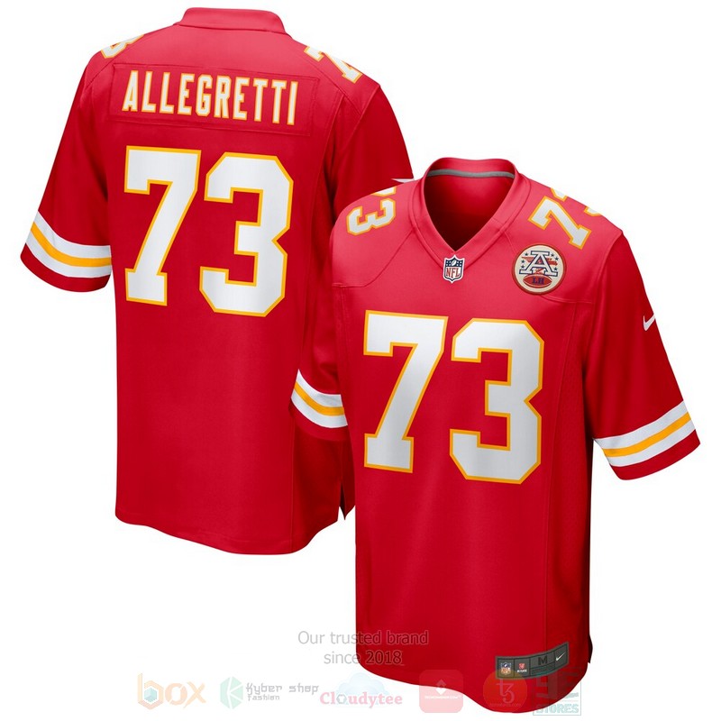 BEST Kansas City Chiefs Nick Allegretti NFL Red Jersey Football word2