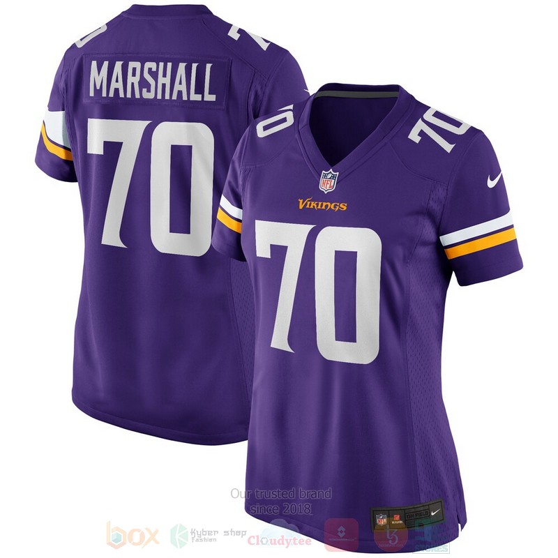 BEST Minnesota Vikings Jim Marshall Purple Jersey Football word1