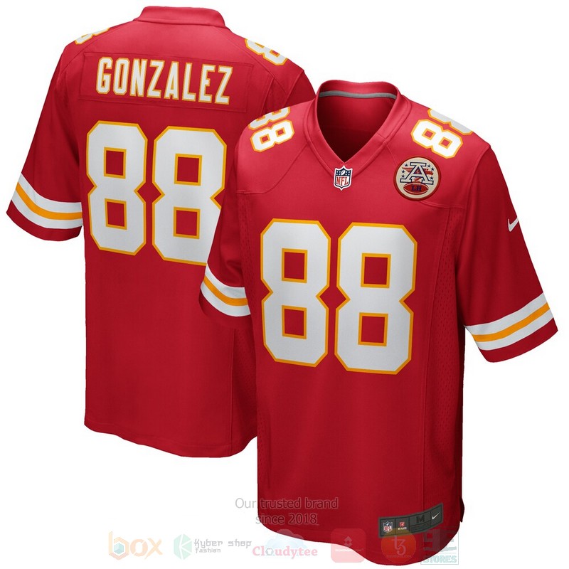 BEST Kansas City Chiefs Tony Gonzalez NFL Red Jersey Football word3