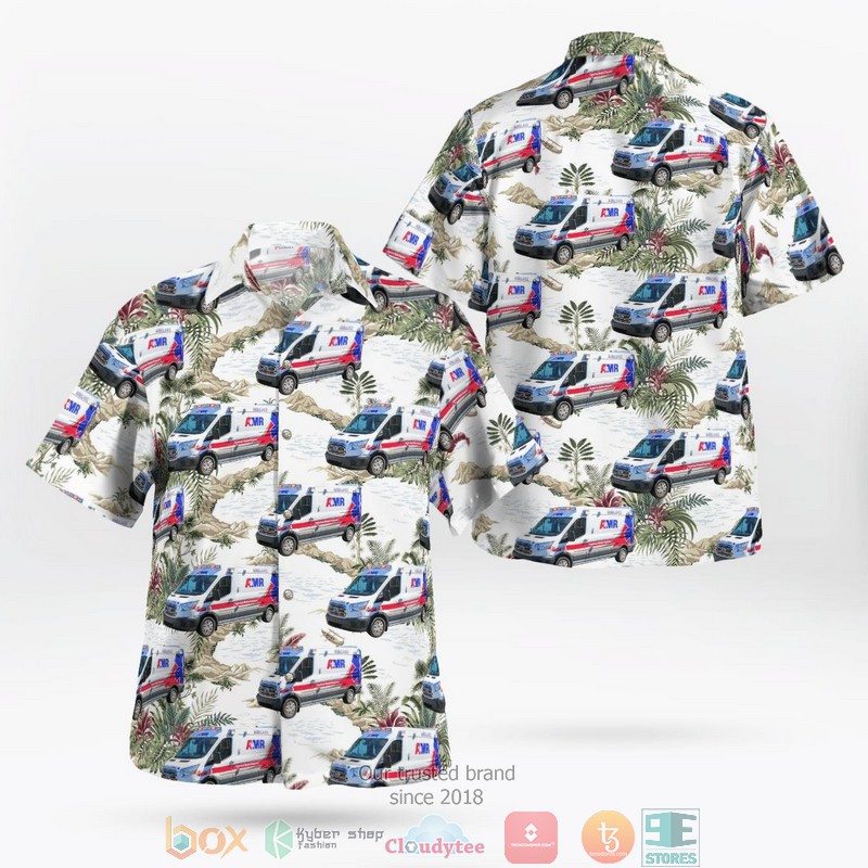 Waterbury Connecticut AMR Waterbury Ambulance Hawaiian Shirt word3