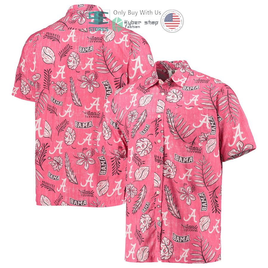 HOT Alabama Crimson Tide Wes & Willy Vintage Floral Crimson Hawaii Shirt 2 alabama crimson tide wes willy vintage floral crimson hawaiian shirt 1 52897