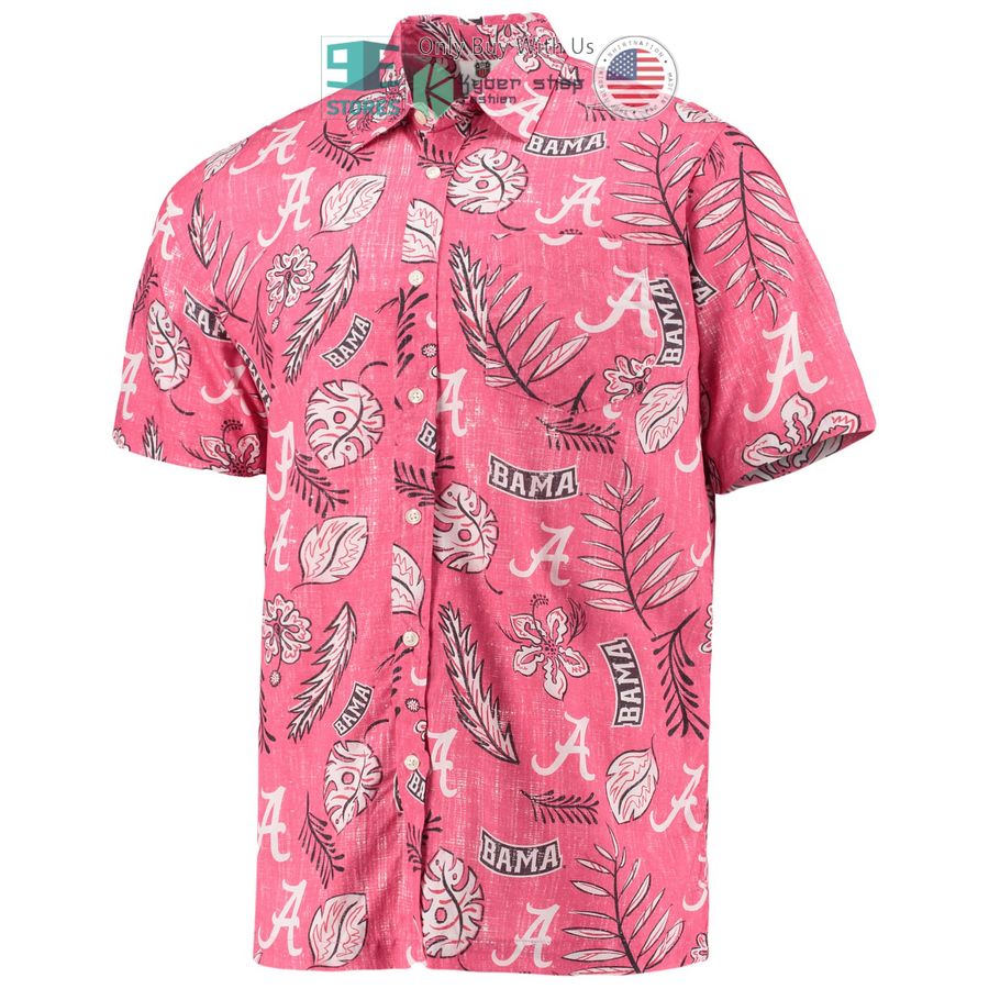 HOT Alabama Crimson Tide Wes & Willy Vintage Floral Crimson Hawaii Shirt 2 alabama crimson tide wes willy vintage floral crimson hawaiian shirt 2 30539