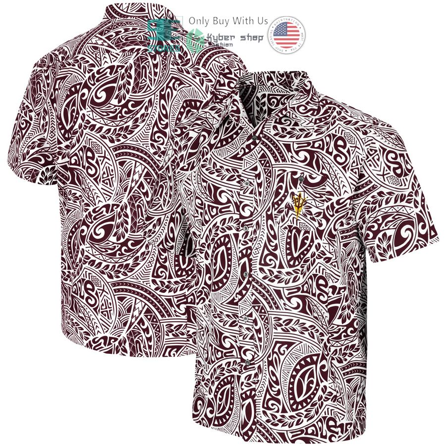HOT Arizona State Sun Devils Colosseum Make Like a Tree Camp Maroon Hawaii Shirt 1 arizona state sun devils colosseum make like a tree camp maroon hawaiian shirt 1 12408