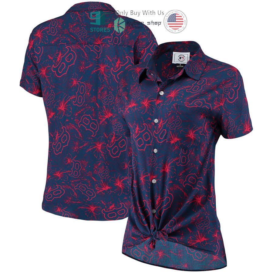 HOT Boston Red Sox Tonal Print Navy Red Hawaii Shirt 1 boston red sox tonal print navy red hawaiian shirt 1 54854