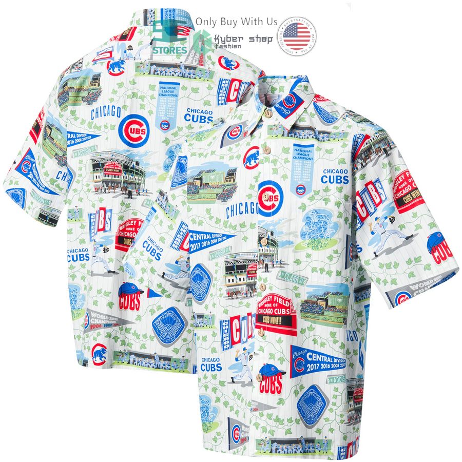 HOT Chicago Cubs Reyn Spooner Scenic White Hawaii Shirt 1 chicago cubs reyn spooner scenic white hawaiian shirt 1 99784