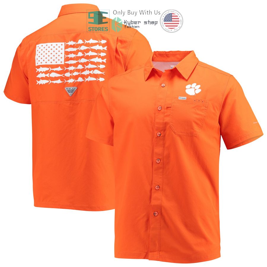 HOT Clemson Tigers Columbia PFG Slack Tide Camp Orange Hawaii Shirt 1 clemson tigers columbia pfg slack tide camp orange hawaiian shirt 1 96283