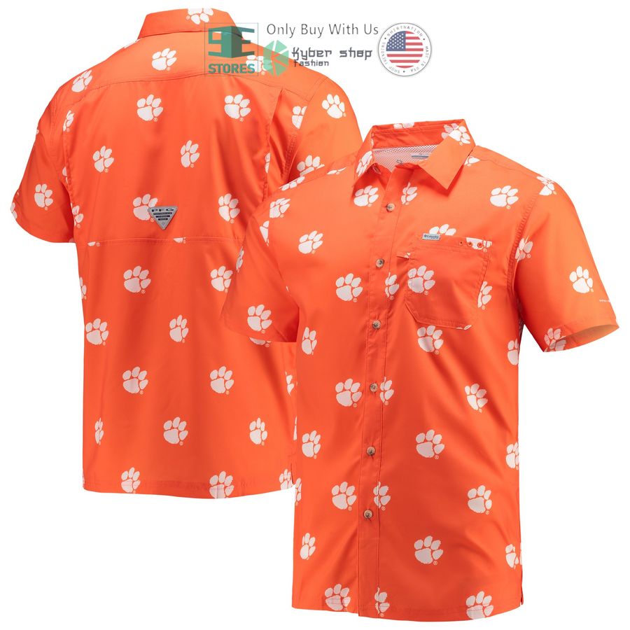 HOT Clemson Tigers Columbia Super Slack Tide Orange Hawaii Shirt 1 clemson tigers columbia super slack tide orange hawaiian shirt 1 48407