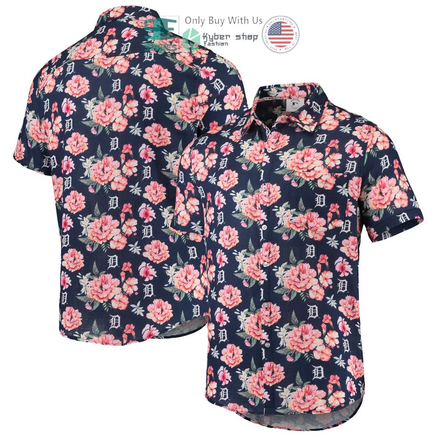 HOT Detroit Tigers FOCO Floral Linen Navy Hawaii Shirt 6 detroit tigers foco floral linen navy hawaiian shirt 1 734