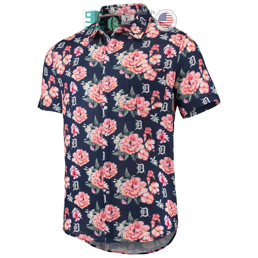 HOT Detroit Tigers FOCO Floral Linen Navy Hawaii Shirt 2 detroit tigers foco floral linen navy hawaiian shirt 2 86834