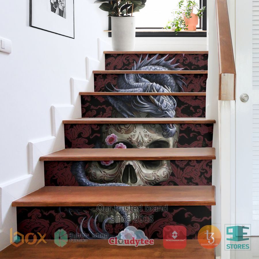 Dragon Hug Skull stair sticker 1 Dragon Hug Skull stair sticker word3