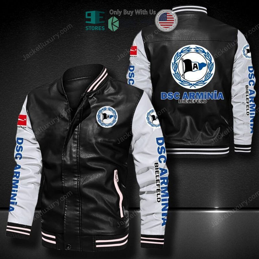 dsc arminia bielefeld leather bomber jacket 1 59010