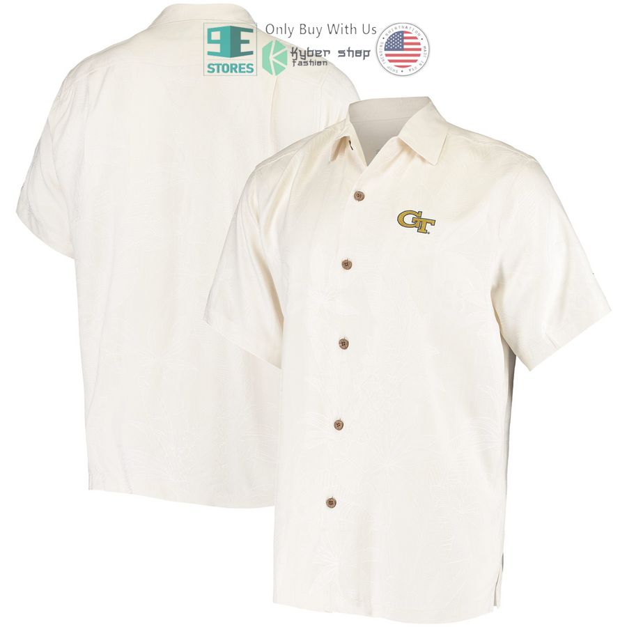 HOT Georgia Tech Yellow Jackets Tommy Bahama Al Fresco Tropics Jacquard White Hawaii Shirt 7 georgia tech yellow jackets tommy bahama al fresco tropics jacquard white hawaiian shirt 1 85826