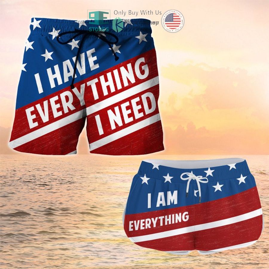 NEW I Have Every Thing I Need I Am Everything American Flag Men Shorts 11 i have every thing i need i am everything american flag couple shorts 1 23124