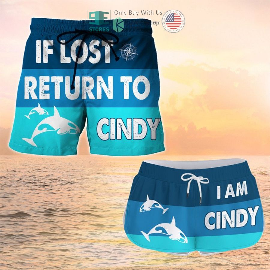 NEW If Lost Return To Cindy I Am Cindy Men Shorts 10 if lost return to cindy i am cindy couple shorts 1 31712