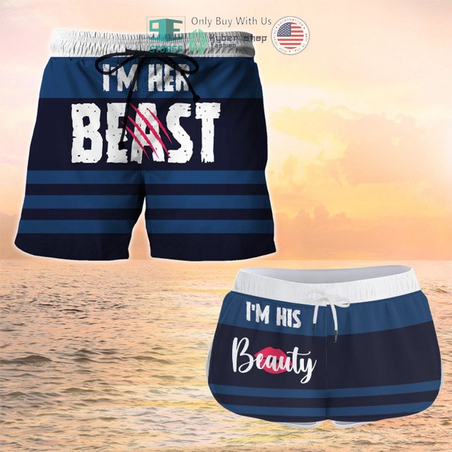 NEW I'm Her Beast I''m His Beauty Men Shorts 10 im her beast im his beauty couple shorts 1 92751