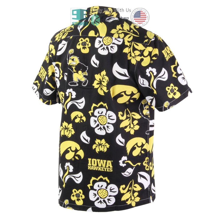 HOT Iowa Hawkeyes Wes & Willy Floral Black Hawaii Shirt 3 iowa hawkeyes wes willy floral black hawaiian shirt 3 899