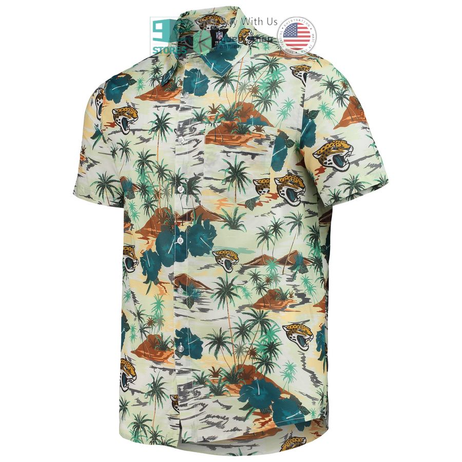 HOT Jacksonville Jaguars FOCO Paradise Floral Cream Hawaii Shirt 2 jacksonville jaguars foco paradise floral cream hawaiian shirt 2 99497