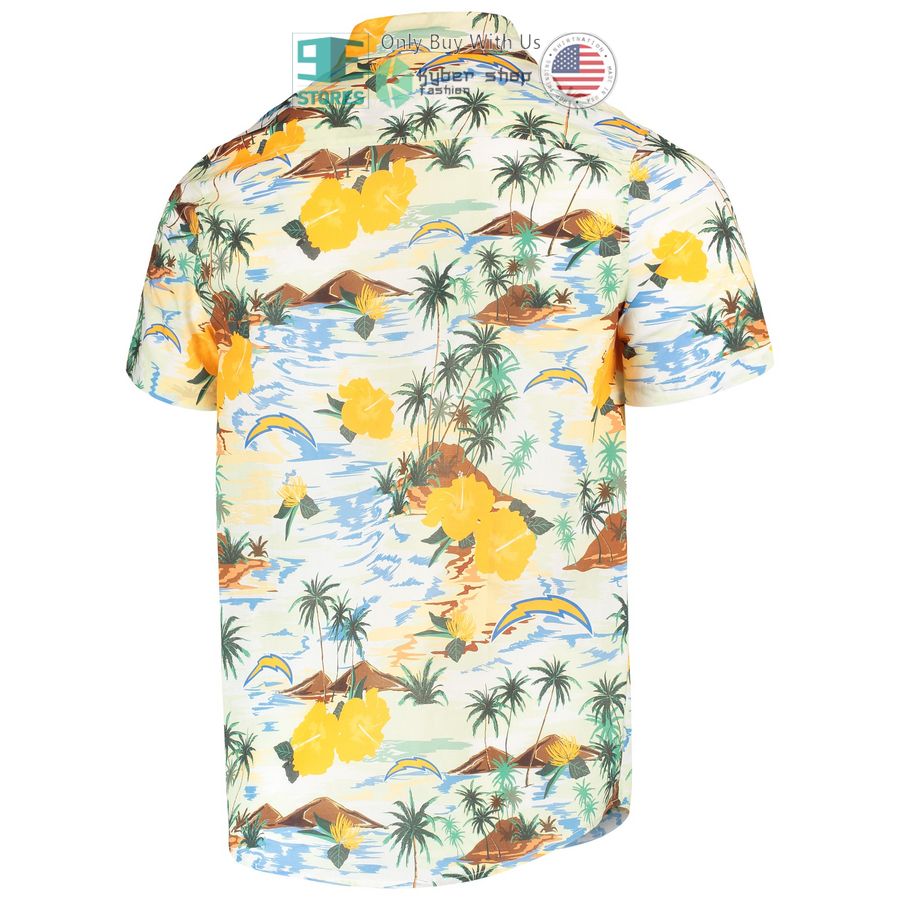 HOT Los Angeles Chargers FOCO Paradise Floral Cream Hawaii Shirt 3 los angeles chargers foco paradise floral cream hawaiian shirt 3 98662