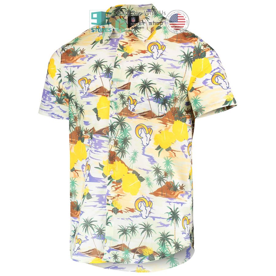 HOT Los Angeles Rams FOCO Paradise Floral Cream Hawaii Shirt 2 los angeles rams foco paradise floral cream hawaiian shirt 2 22957