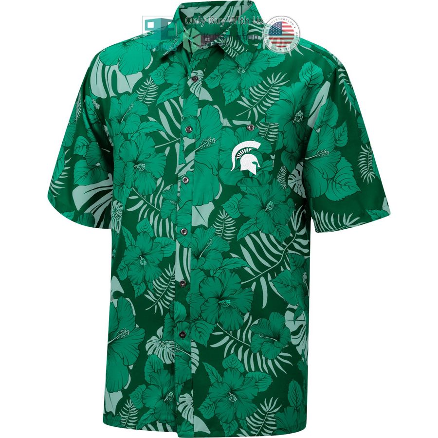 HOT Michigan State Spartans Colosseum The Dude Camp Green Hawaii Shirt 2 michigan state spartans colosseum the dude camp green hawaiian shirt 2 10336