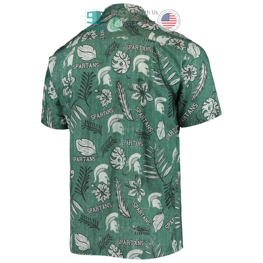 HOT Michigan State Spartans Wes & Willy Vintage Floral Green Hawaii Shirt 3 michigan state spartans wes willy vintage floral green hawaiian shirt 3 92013