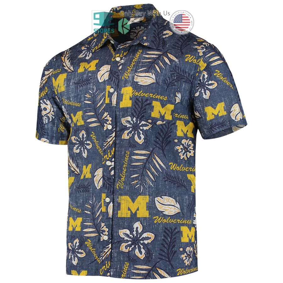 HOT Michigan Wolverines Wes & Willy Vintage Floral Navy Hawaii Shirt 2 michigan wolverines wes willy vintage floral navy hawaiian shirt 2 35331