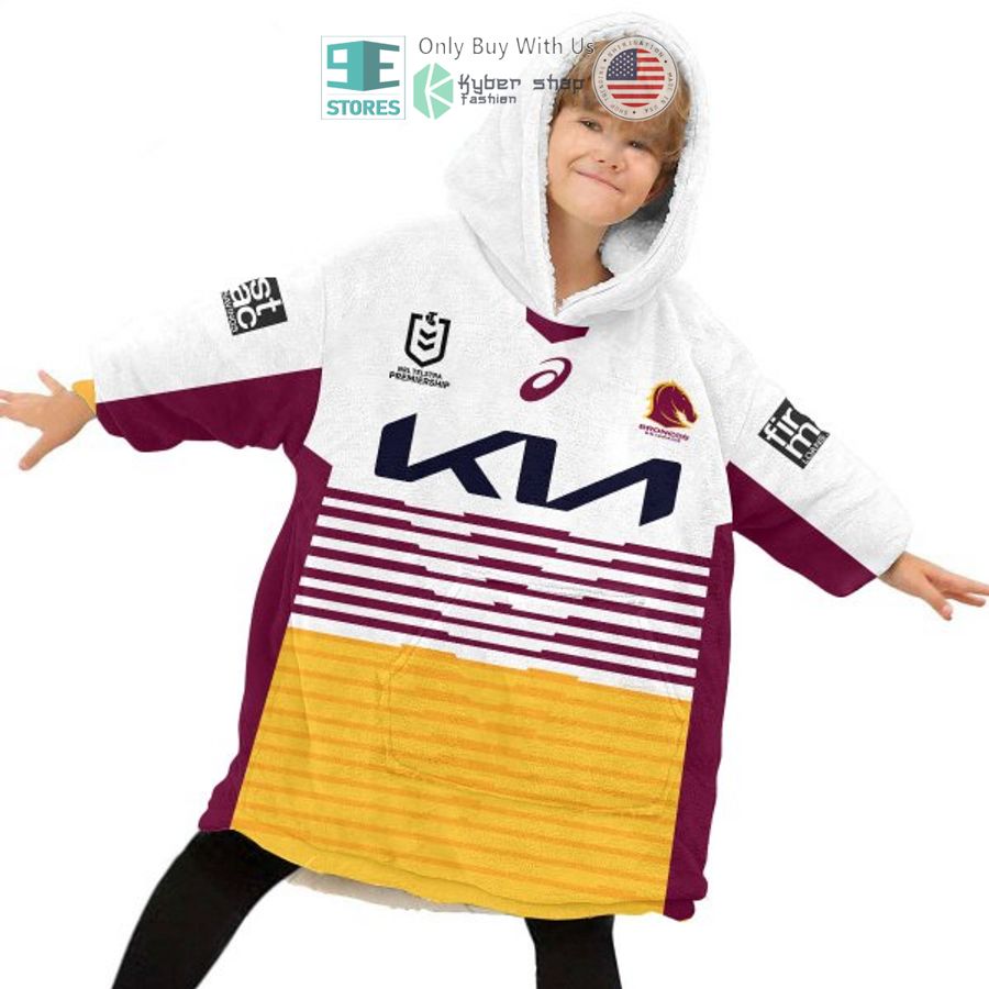 NEW Brisbane Broncos striped Custom Name Fleece Hooded Blanket 6 personalized brisbane broncos striped sherpa hooded blanket 6 71546