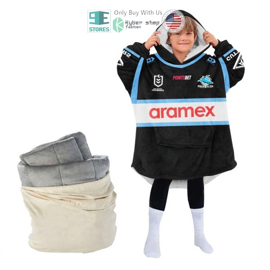 NEW Cronulla-Sutherland aramex black Sharks Custom Name Fleece Hooded Blanket 4 personalized cronulla sutherland aramex black sharks sherpa hooded blanket 4 12871