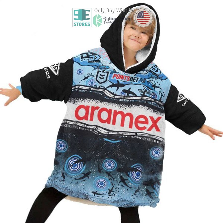 NEW Cronulla-Sutherland Sharks Aramex Custom Name Fleece Hooded Blanket 6 personalized cronulla sutherland sharks aramex sherpa hooded blanket 6 74430