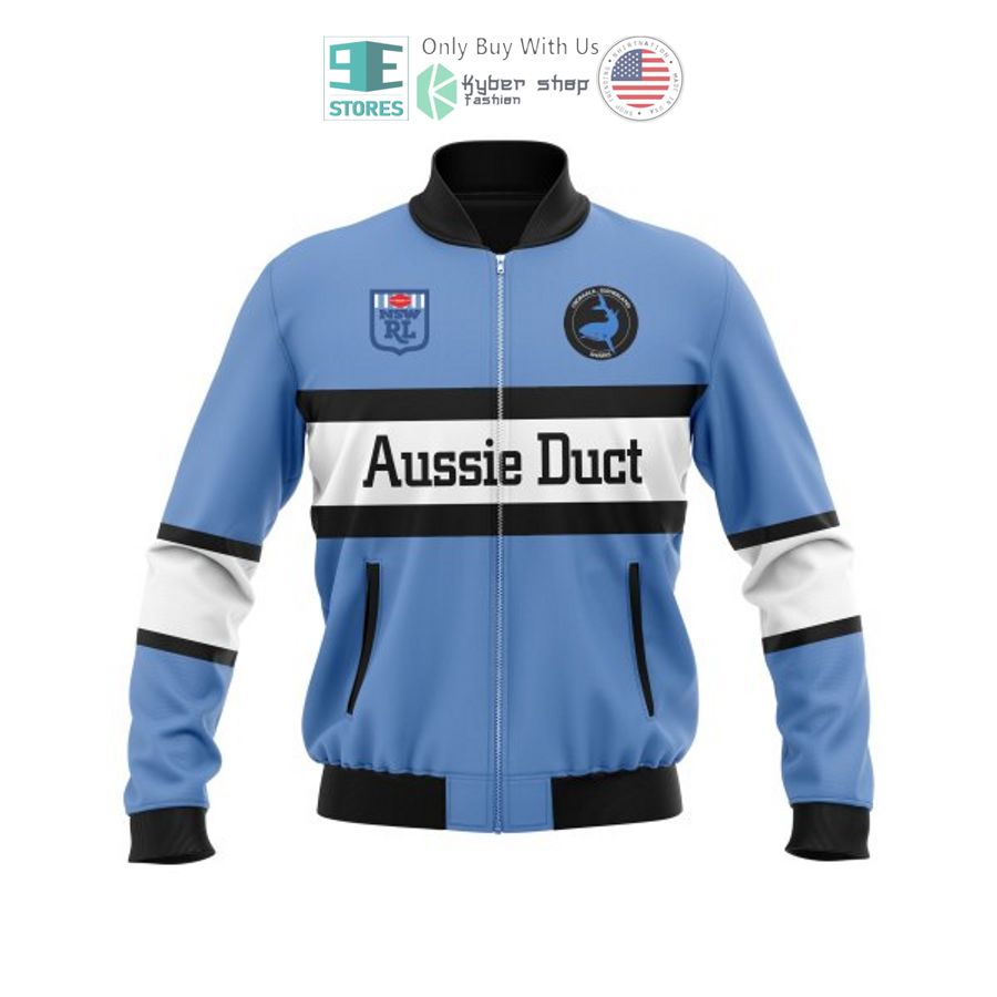 NEW Cronulla-Sutherland Sharks Aussie Duct Custom Name Bomber Jacket 3 personalized cronulla sutherland sharks aussie duct bomber jacket 3 99385