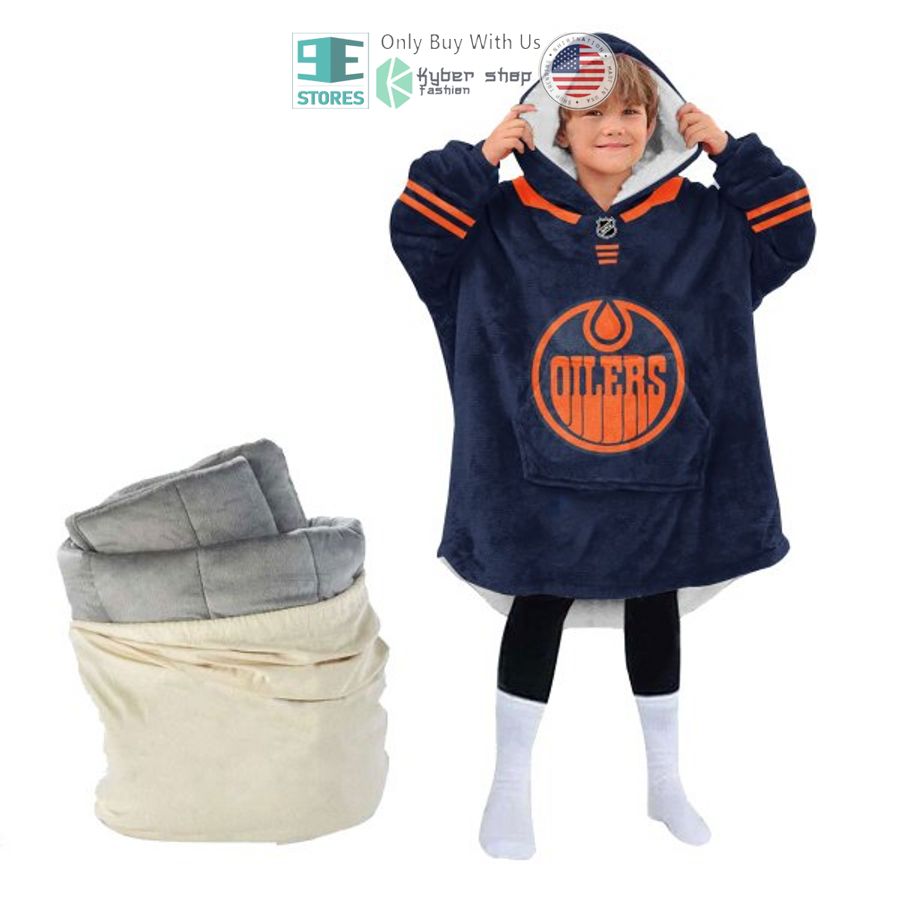 NEW Edmonton Oilers logo Custom Name Fleece Hooded Blanket 4 personalized edmonton oilers logo sherpa hooded blanket 4 52257