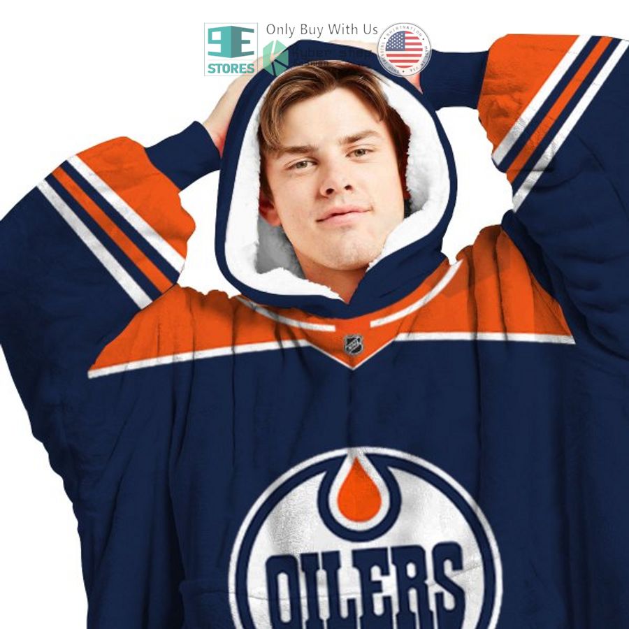 NEW Edmonton Oilers striped Custom Name Fleece Hooded Blanket 3 personalized edmonton oilers striped sherpa hooded blanket 3 66080