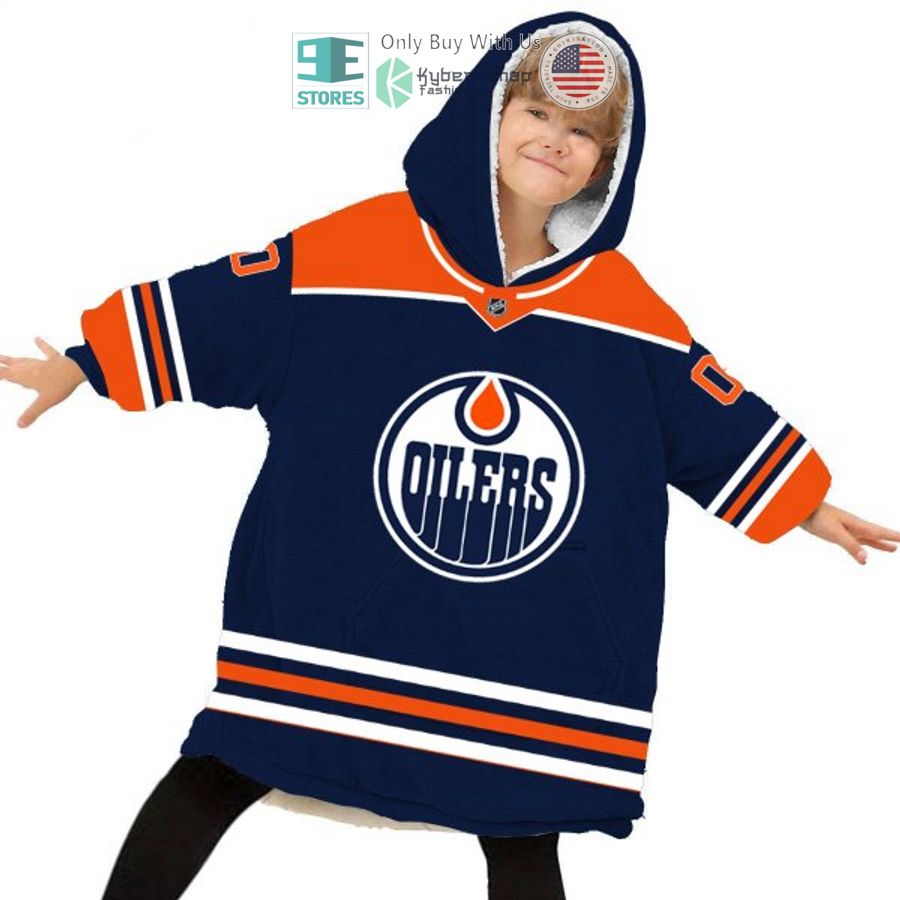 NEW Edmonton Oilers striped Custom Name Fleece Hooded Blanket 6 personalized edmonton oilers striped sherpa hooded blanket 6 48139