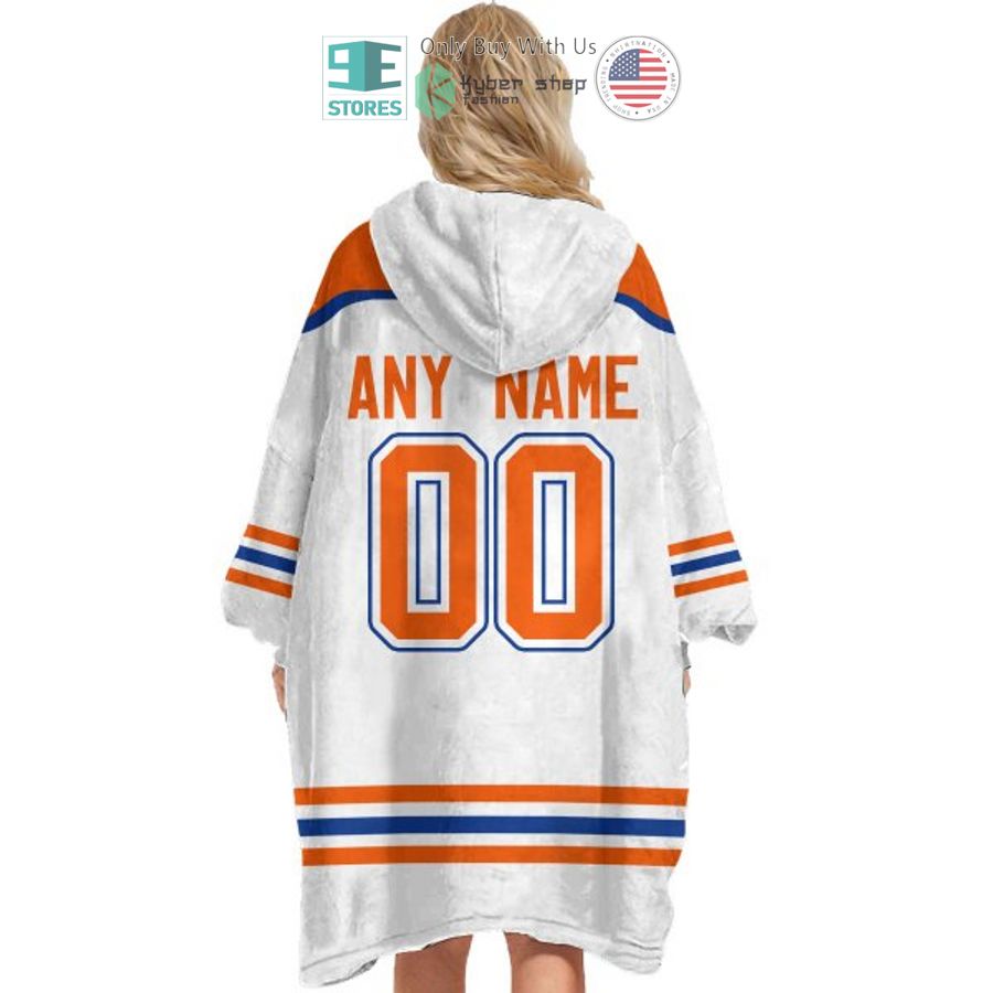 NEW Edmonton Oilers white Custom Name Fleece Hooded Blanket 5 personalized edmonton oilers white sherpa hooded blanket 5 82513
