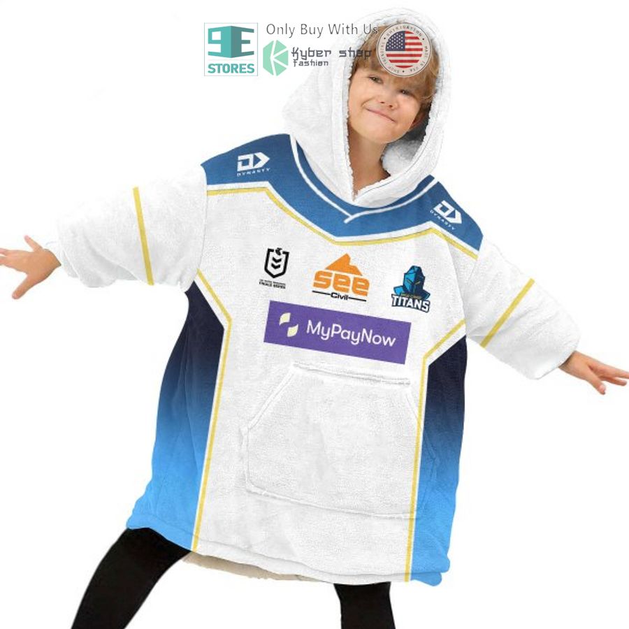 NEW Gold Coast Titans white blue Custom Name Fleece Hooded Blanket 6 personalized gold coast titans white blue sherpa hooded blanket 6 39602