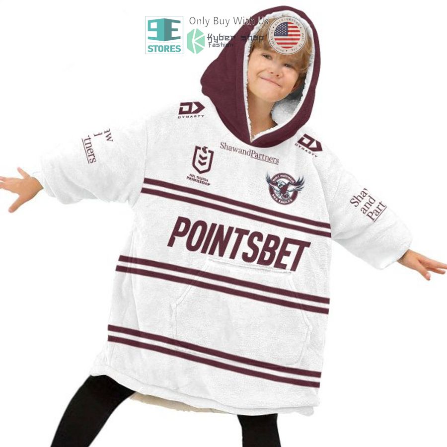 NEW Manly Warringah Sea Eagles Pointsbet white Custom Name Fleece Hooded Blanket 6 personalized manly warringah sea eagles pointsbet white sherpa hooded blanket 6 28480
