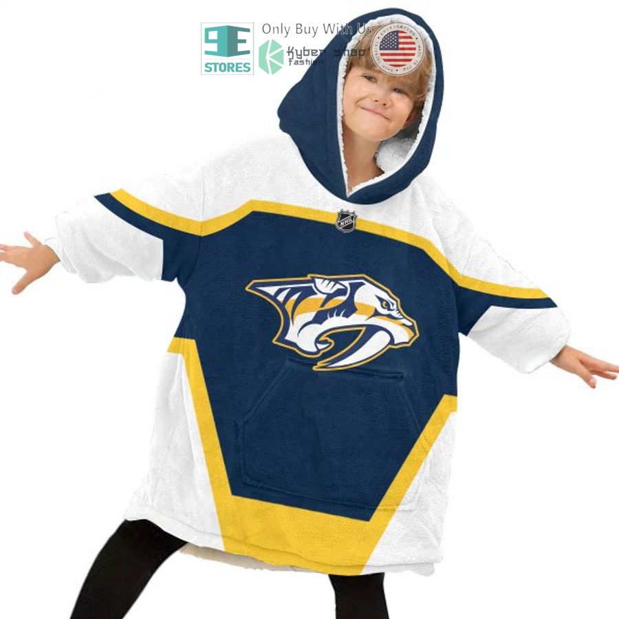 NEW Nashville Predators white blue Custom Name Fleece Hooded Blanket 6 personalized nashville predators white blue sherpa hooded blanket 6 75952
