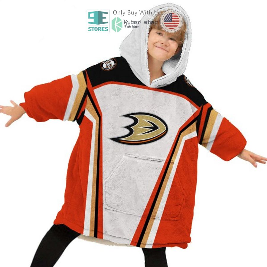 NEW Anaheim Ducks white orange Custom Name Fleece Hooded Blanket 6 personalized nhl anaheim ducks white orange sherpa hooded blanket 6 96822
