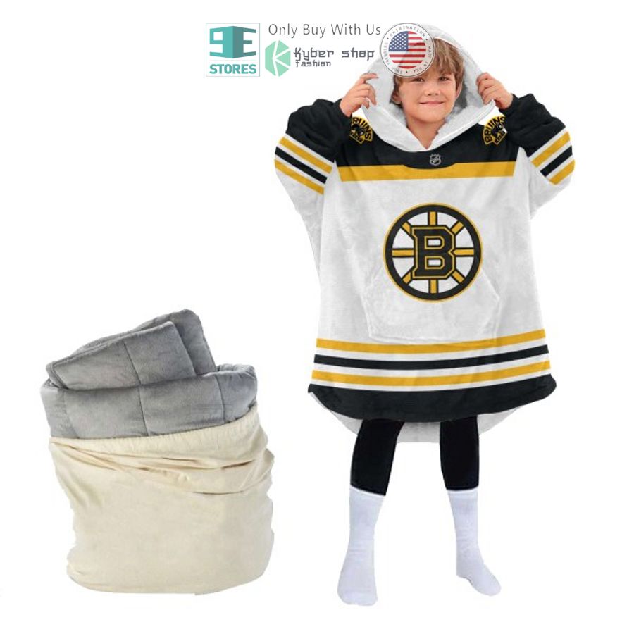 NEW Boston Bruins white Custom Name Fleece Hooded Blanket 4 personalized nhl boston bruins white sherpa hooded blanket 4 70753