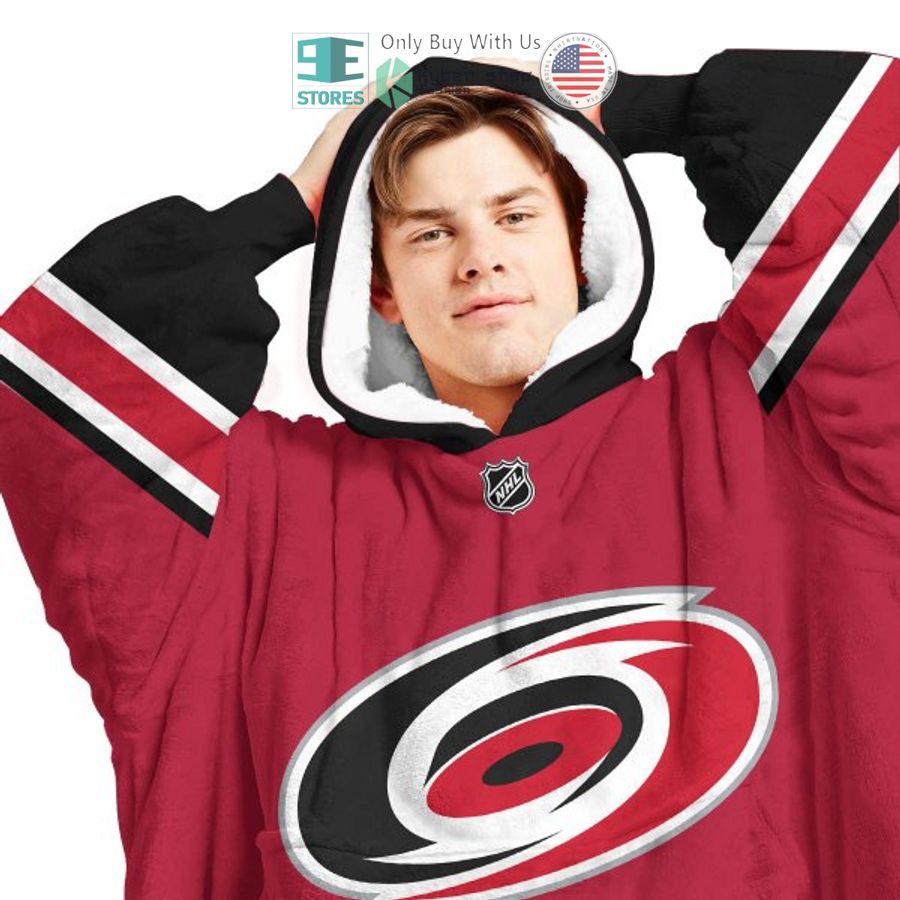 NEW Carolina Hurricanes red Custom Name Fleece Hooded Blanket 3 personalized nhl carolina hurricanes red sherpa hooded blanket 3 4314