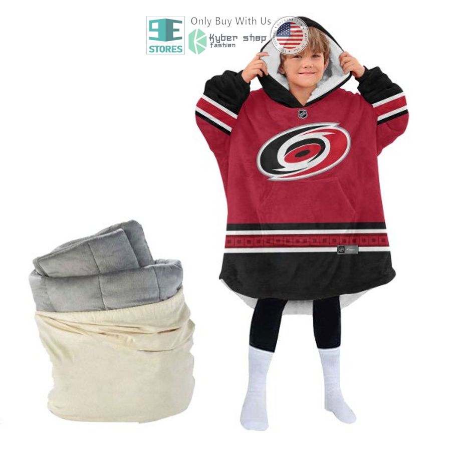 NEW Carolina Hurricanes red Custom Name Fleece Hooded Blanket 4 personalized nhl carolina hurricanes red sherpa hooded blanket 4 8729