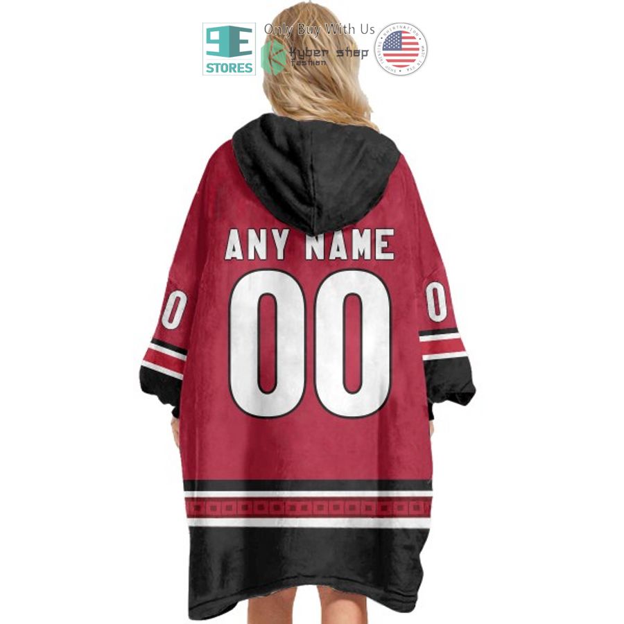 NEW Carolina Hurricanes red Custom Name Fleece Hooded Blanket 5 personalized nhl carolina hurricanes red sherpa hooded blanket 5 33476