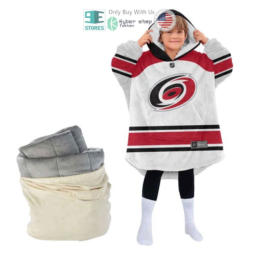 NEW Carolina Hurricanes white Custom Name Fleece Hooded Blanket 4 personalized nhl carolina hurricanes white sherpa hooded blanket 4 55712