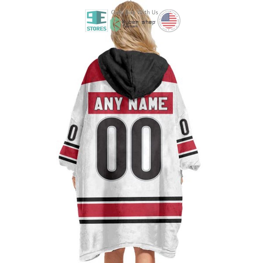 NEW Carolina Hurricanes white Custom Name Fleece Hooded Blanket 5 personalized nhl carolina hurricanes white sherpa hooded blanket 5 60092