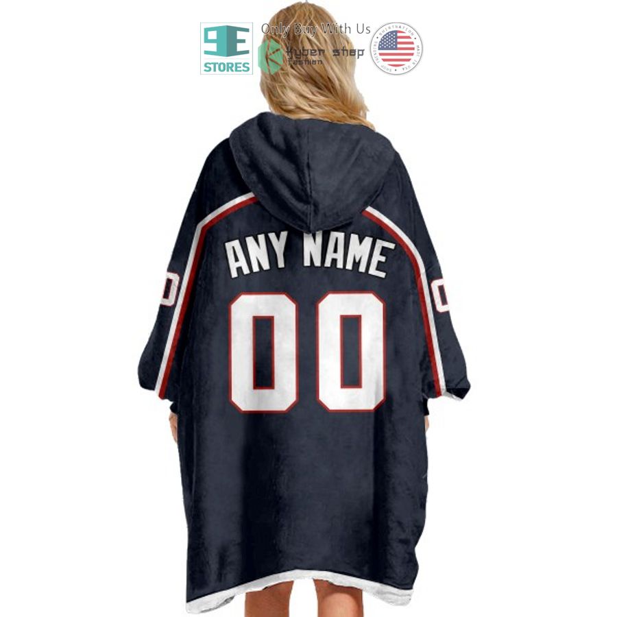 NEW Columbus Blue Jackets black Custom Name Fleece Hooded Blanket 4 personalized nhl columbus blue jackets black sherpa hooded blanket 4 17771