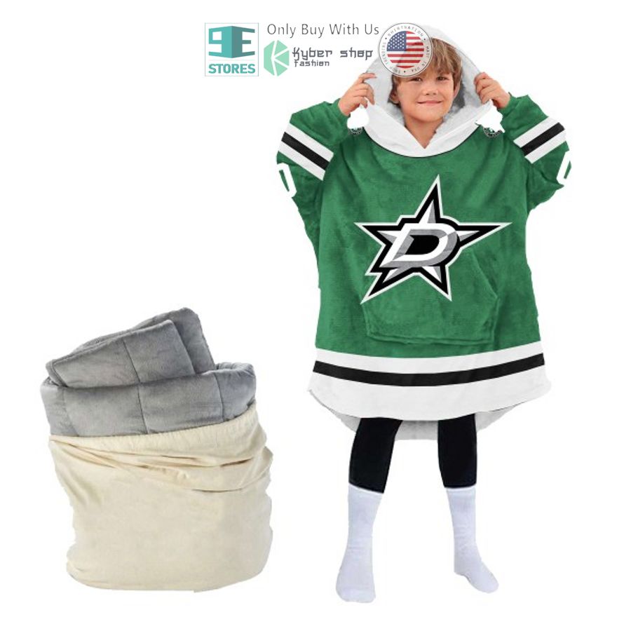 NEW Dallas Stars green Custom Name Fleece Hooded Blanket 4 personalized nhl dallas stars green sherpa hooded blanket 4 27290
