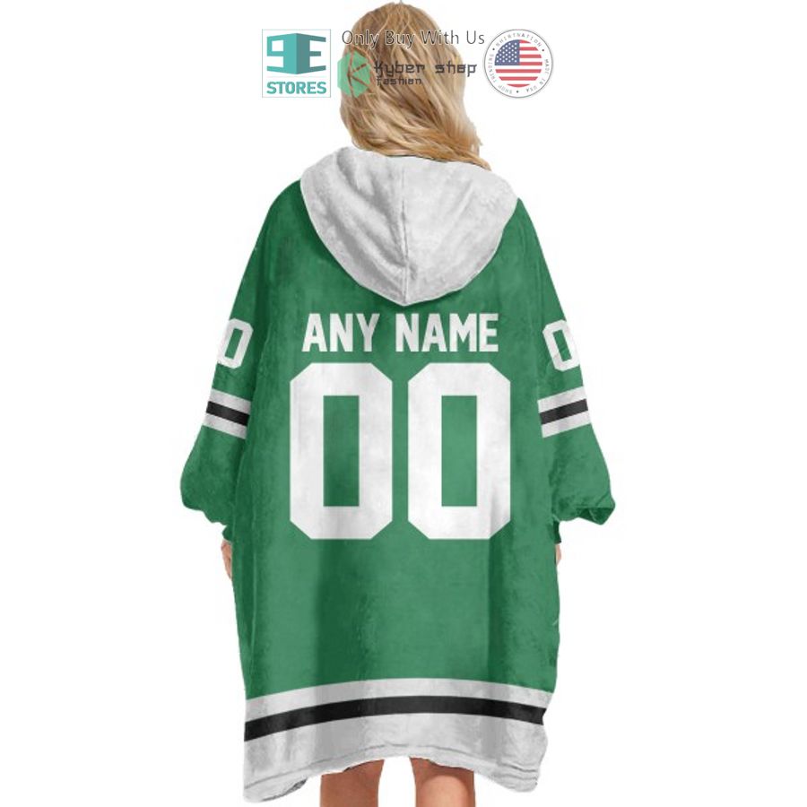 NEW Dallas Stars green Custom Name Fleece Hooded Blanket 5 personalized nhl dallas stars green sherpa hooded blanket 5 7943