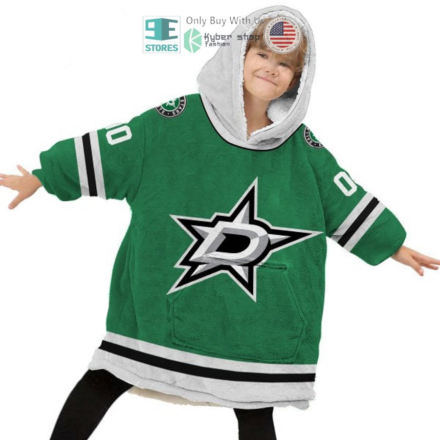 NEW Dallas Stars green Custom Name Fleece Hooded Blanket 6 personalized nhl dallas stars green sherpa hooded blanket 6 56640