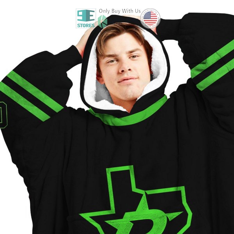 NEW Dallas Stars logo green black Custom Name Fleece Hooded Blanket 3 personalized nhl dallas stars logo green black sherpa hooded blanket 3 79624