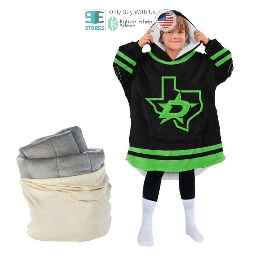 NEW Dallas Stars logo green black Custom Name Fleece Hooded Blanket 4 personalized nhl dallas stars logo green black sherpa hooded blanket 4 73207